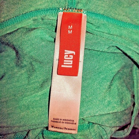 Lucy Womens Top Hoodie Green Size Medium Sleeveless Athletic Drawstring … - Picture 5 of 7